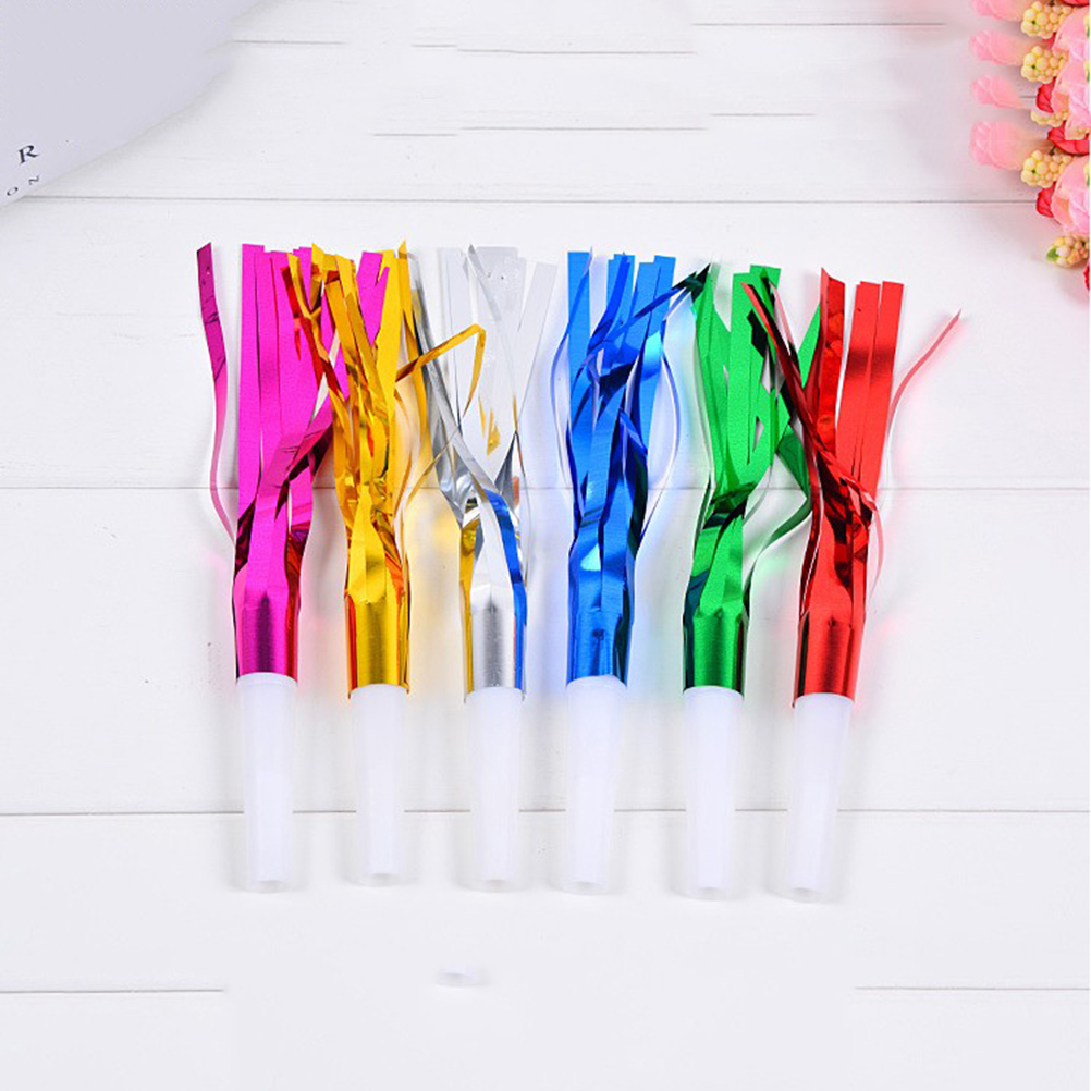 TUIBELYN 6Pcs Party Blowers Party Blowouts Party Noisemaker Musical Blowouts Kids Party Supplies Basket Stuffers ( Mixed Color )
